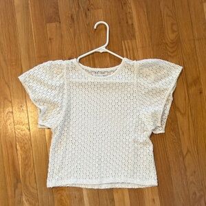 Madewell White Eyelet Blouse